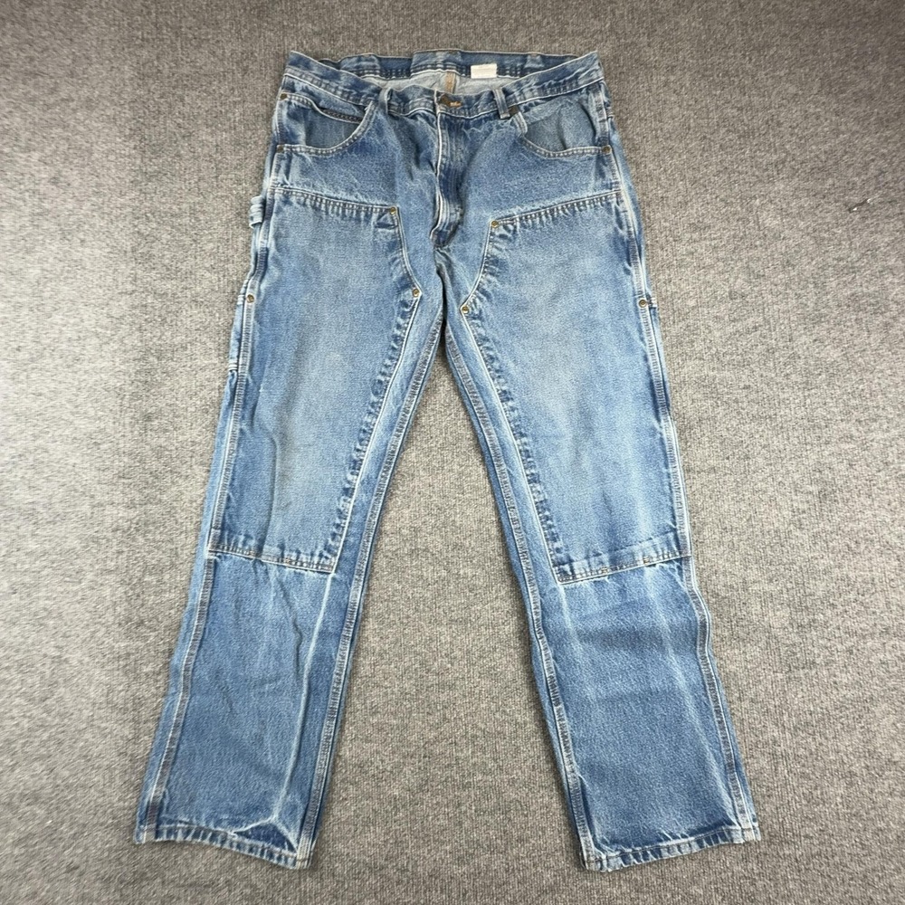 VTG Key Jeans Mens 36x31 Double Knee Relaxed Fit Straight Leg Carpenter Denim